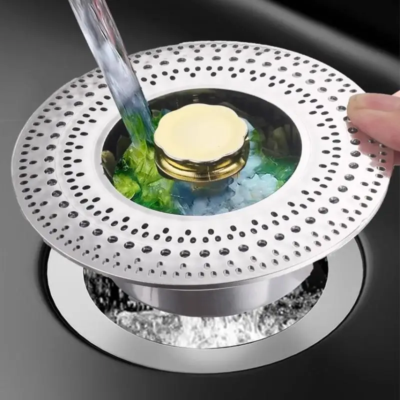 Premium Stainless Steel Anti-Clog Kitchen Sink Strainer with Basket Filter and Stopper