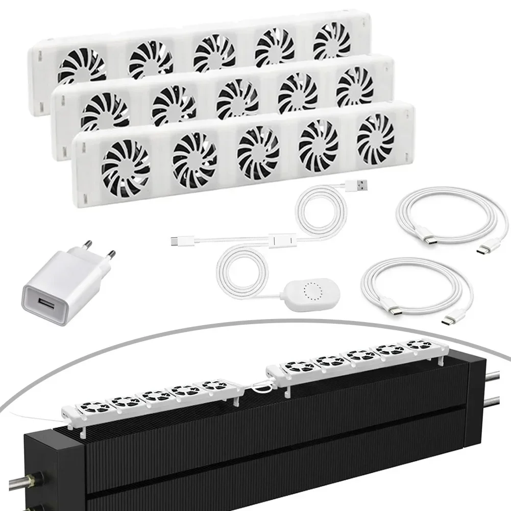 5.0 Radiator Fan For Smart Radiator Booster Extension Set Ventilator Fan 100-240V 50/60Hz AC 350MA DC 5V 1A UK regulation