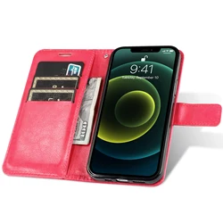 Leather Magnetic Flip Wallet Phone Cover and Case - Xiaomi Mi CC9 Pro (2MPT - rose red)