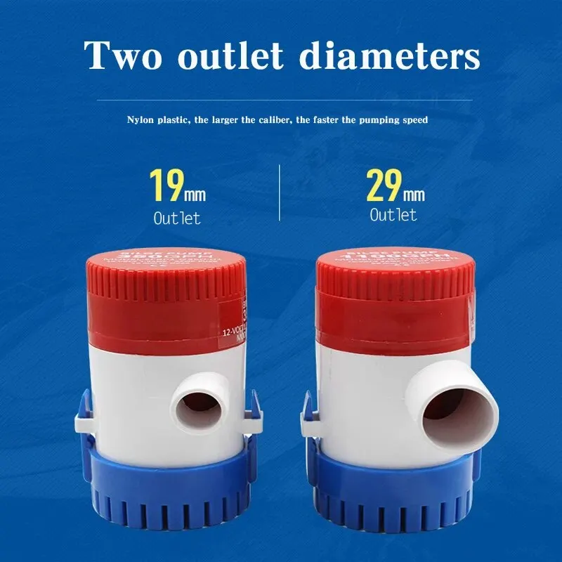 Submersible pump 12v 24V 1100GPH 750GPH 500GPH mini electric water used in boat seaplane motor homes houseboat