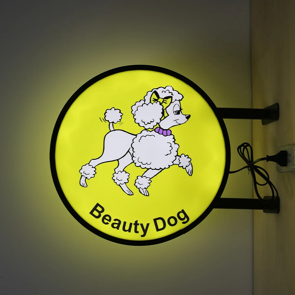 50cm LED Light Box Business Signs Custom Light Sign Outdoor Advertising Lamp Shop Signage Double Sided External Signage
