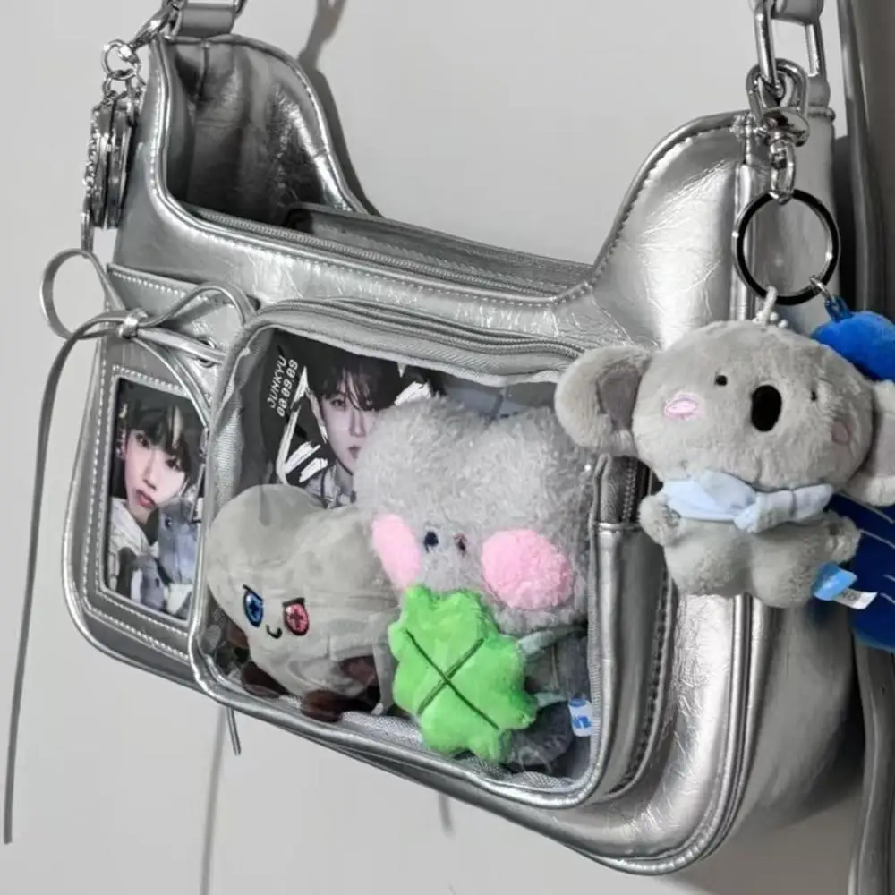 Y2k Korean Transparent Ita Bag Girls Sweet Lolita Jk Handbag Fashion School Crossbody Bag Harajuku Anime Badge Display Tote Bag 3