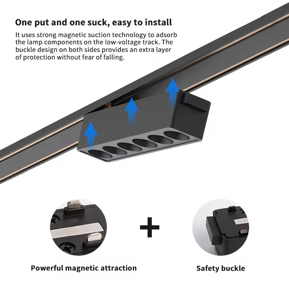 New Smart Magnetic Track Light 6MM-Thin Ultra Slim Surface Rail Led Flood Grille Spotlight Aluminum Tuya Zigbee 3.0 Black White 3