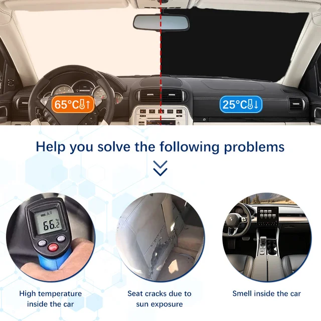 Windshield Sun Shade For Volvo EX30 R design Sunshade Sun Visor Protector Foldable Blocks UV Rays Keep Your Car Cooler 3
