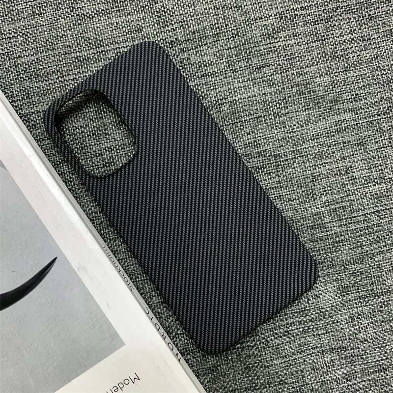 Slim Smooth-Touch Carbon Fiber Texture Case with Striped Patchwork Design - Shockproof Protective Cover