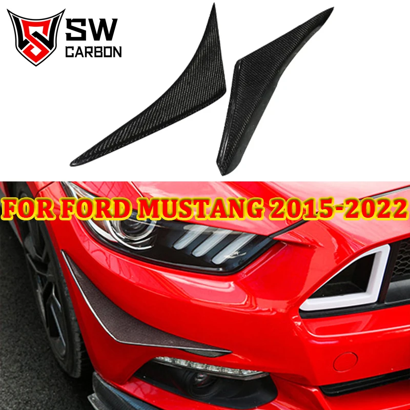 

Передний сплиттер из углеродного волокна, ребро утиного крыла, спойлер, комплект для Ford Mustang 2015-2022