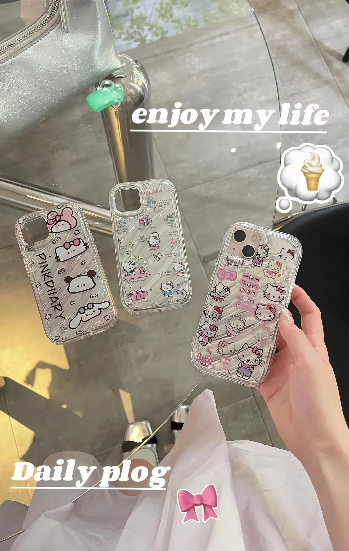 Silver Hello Kitty Phone Bag Case For Iphone 11 12 13 14 Pro Promax Fashion  Y2k Girl Soft Sanrio Iphone Case Trendy Gift - AliExpress