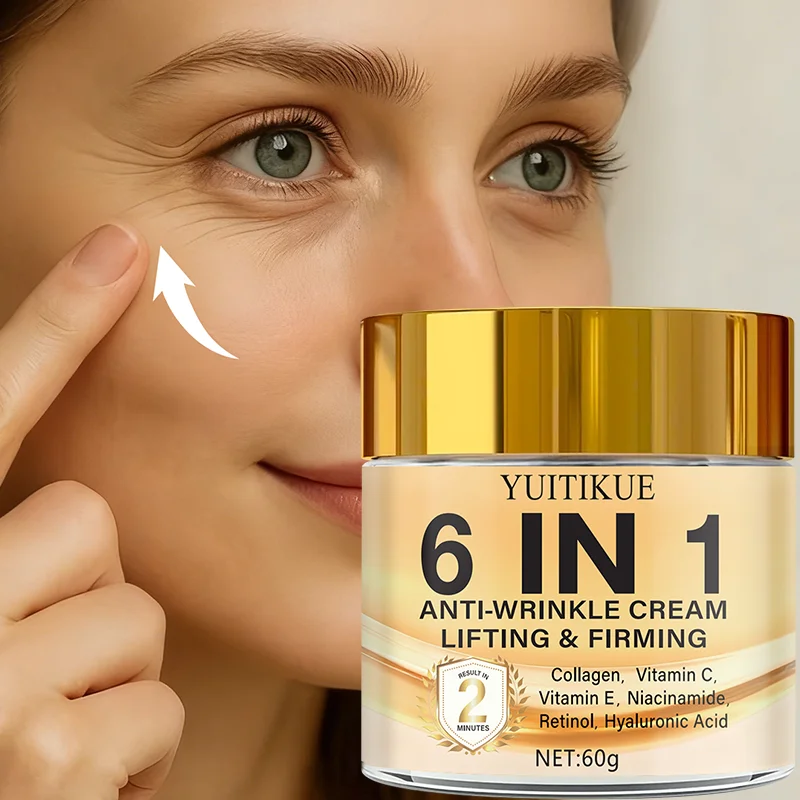 6-in-1 Anti-Wrinkle Cream, Lifting and Firming   Collagen, Vitamin C, Vitamin E, Niacinamide, Retinol, Hyaluronic Acid