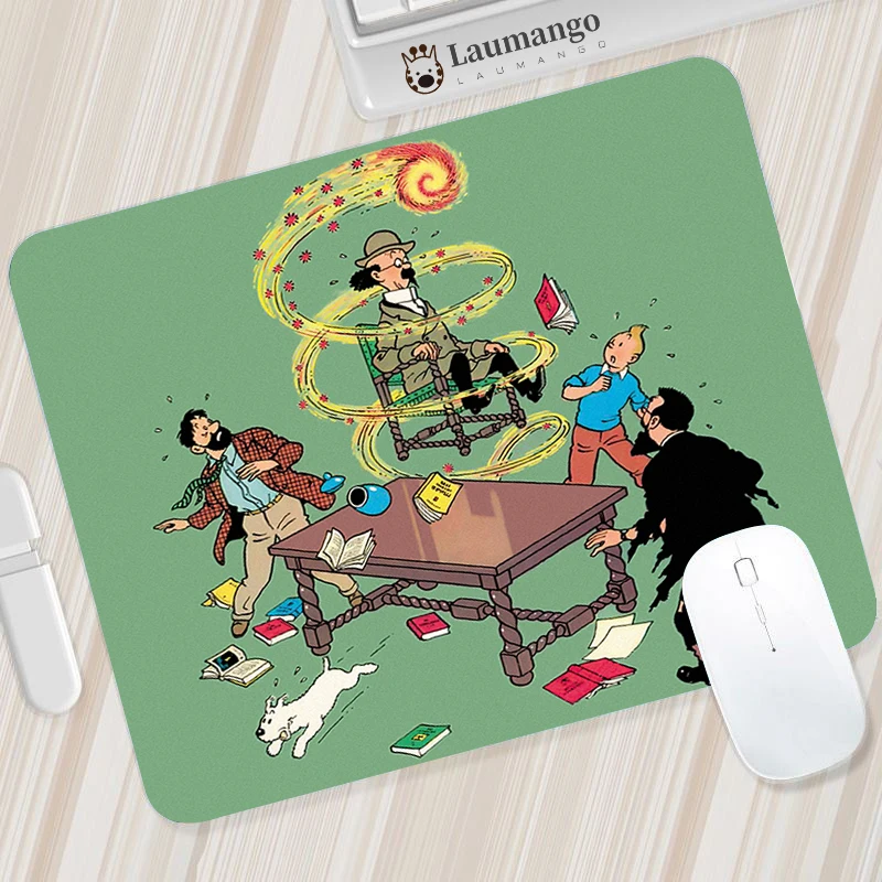 Adventures Of Tintin Laptop Girl Small Mouse Carpet Gaming Desk Accessories Extended Pad Desktop Table Mat Computer Deskmat |