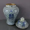 Exquisite Chinese Blue and white porcelain Flower patterned general jar vase 1