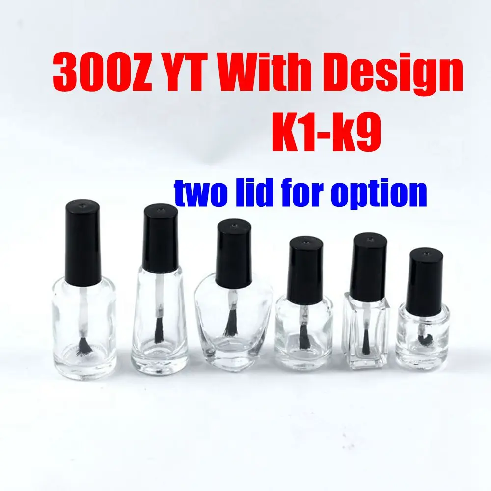 

clear glass cap nail polish bottles round empty bottles of glass container with brush 30oz with design K1-K9