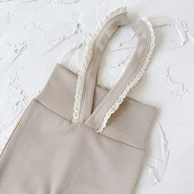 Soft Cotton Baby Girls High Waisted Trousers