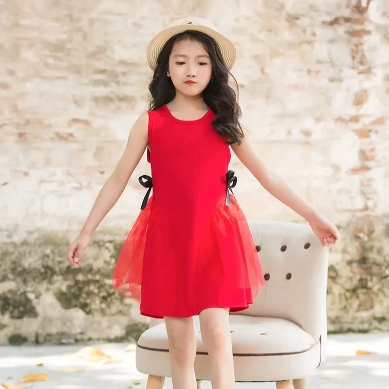

Dress Summer 2023 for Kids Girl of Elegant Princess Dresses Sleeveless Fashion Dress Children's Clothing 2 8 12 Years Brief Baby