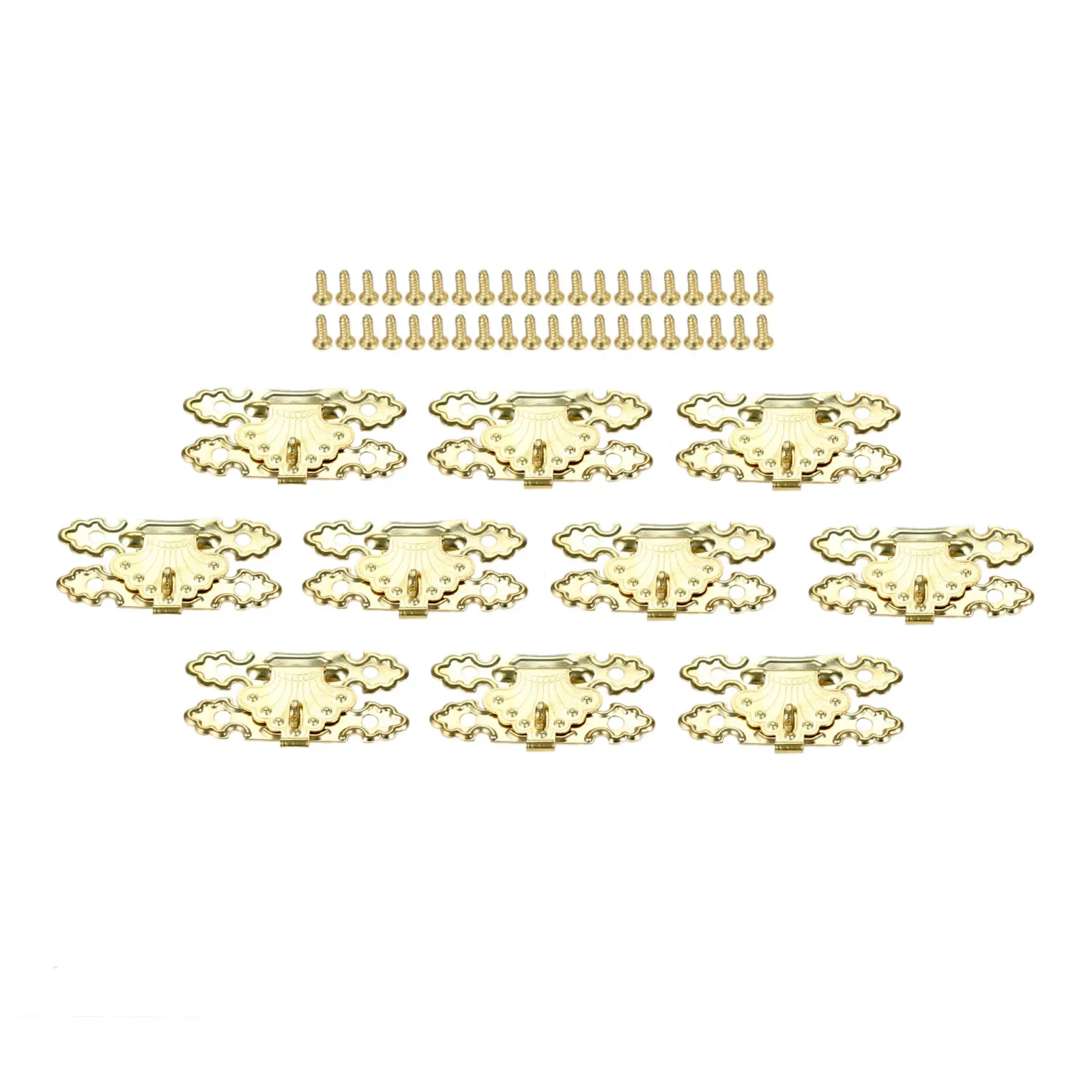 Wooden Case Hasp 10pcs Decorative Jewelry Gift Box Suitcase Hasp Latch Hook Furniture Buckle Clasp Lock 41*24mm furniture hardware jewelry box hasps decorative latches buckle clamp