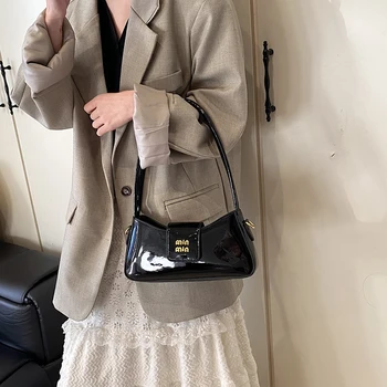Light Luxury High-end Patent Leather Ladies Shoulder Bag 2025 New PU Leather Women Tote Bag Underarm Handbag Crossbody Purse - Image 5