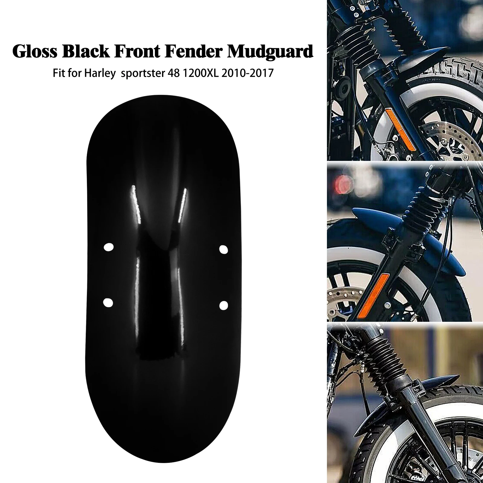 

Motorcycle Metal Short Front Fender Black Custom Mudguard Cover Steel For Harley Sportster Forty Eight XL1200X Special 2010-2020