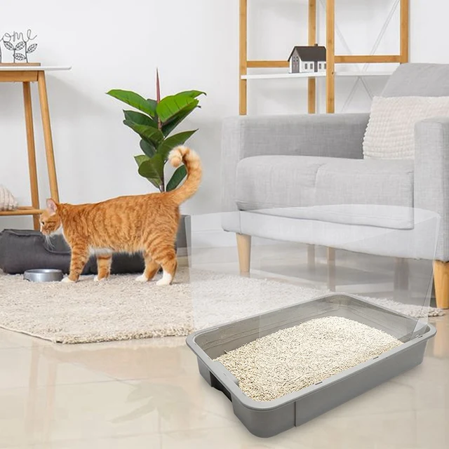 ABKW-Cat Litter Box Pee Shields, High Sided Litter Box Splash Guard, Seamless Urine Leakage Enclosure For Open Top Litter Pan 4
