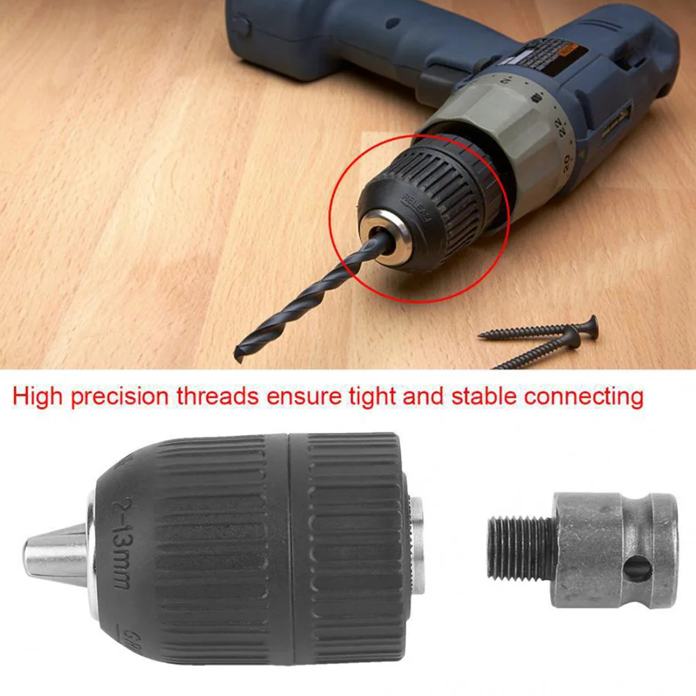 

Drilling Chuck 2-13mm Converter 1/2"-20UNF Thread Quick Change Adapter SDS Hex Impact Driver Wrench Drill Bit