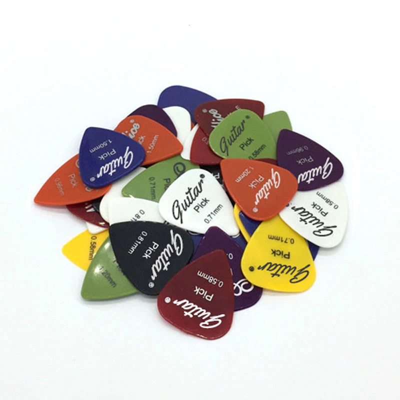 Guitar picks 50Pcs/Set Electric Guitar Pick Acoustic Music Picks Plectrum 0.58/0.71/0.81/0.96/1.20/1.50mm Thickness Guitar Accessories GYH