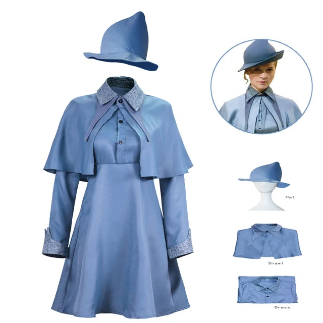 Anime pequena bruxa academia dia das bruxas meninas escola uniforme vestido  outfit cosplay traje manto chapéu robe outfit - AliExpress
