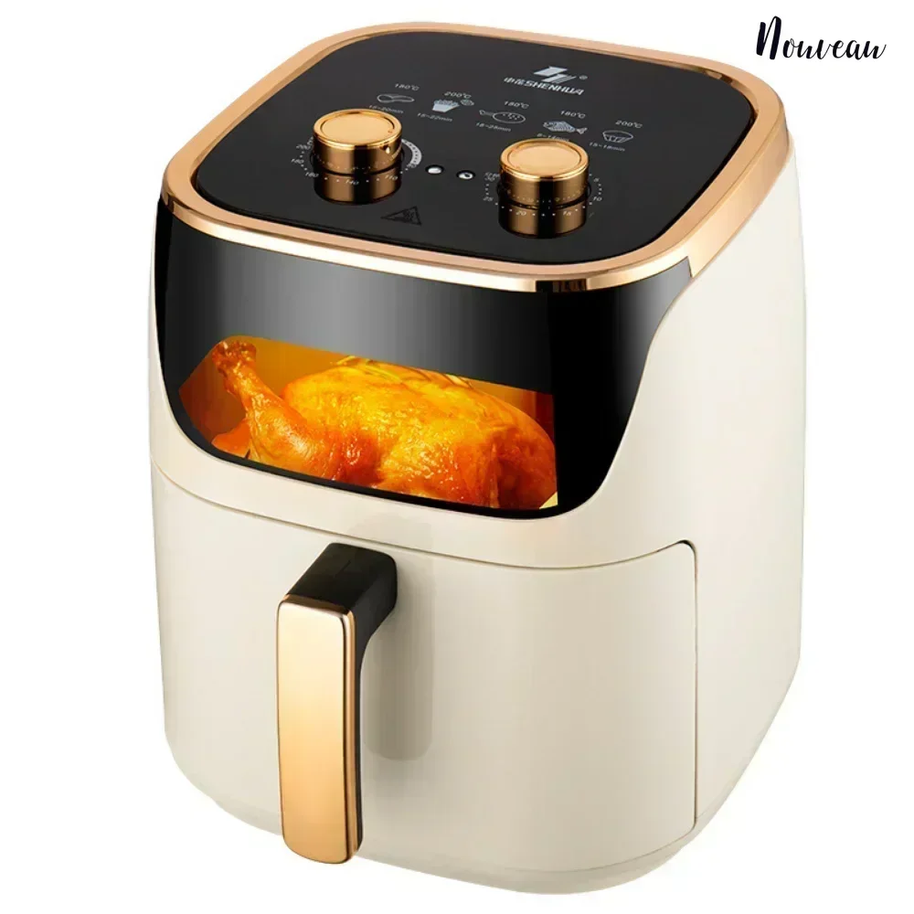 Intelligent air fryer large capacity household multi-functional intelligent oil-free smokeless electric oven 220V 6