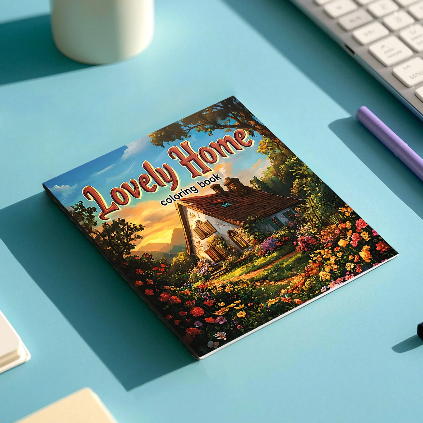 Lovely Home Coloring Book 24 Page Adult Picture Book Gift For Birthday Party Relieve Stress Kill Time Graffiti Painting Drawing 3