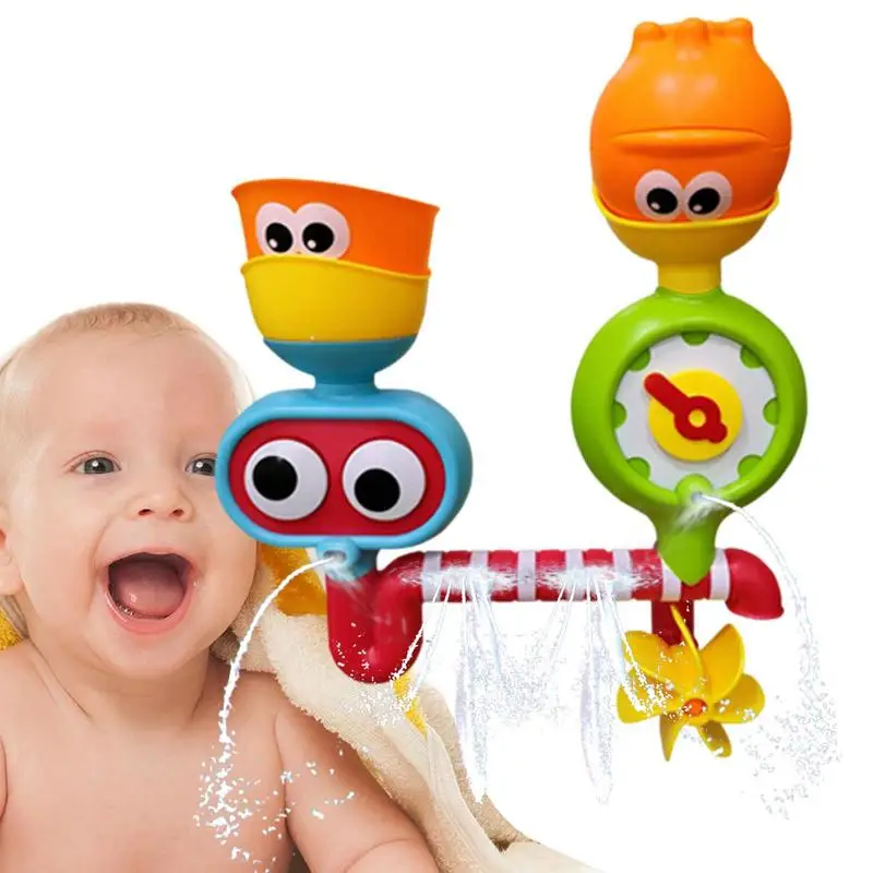 

Bath Tub Toys Suction Cup Water Bath Toy Pool Toys Swiveling Shower Birthday Gifts For Boys And Girls Toddlers Building Bathtub