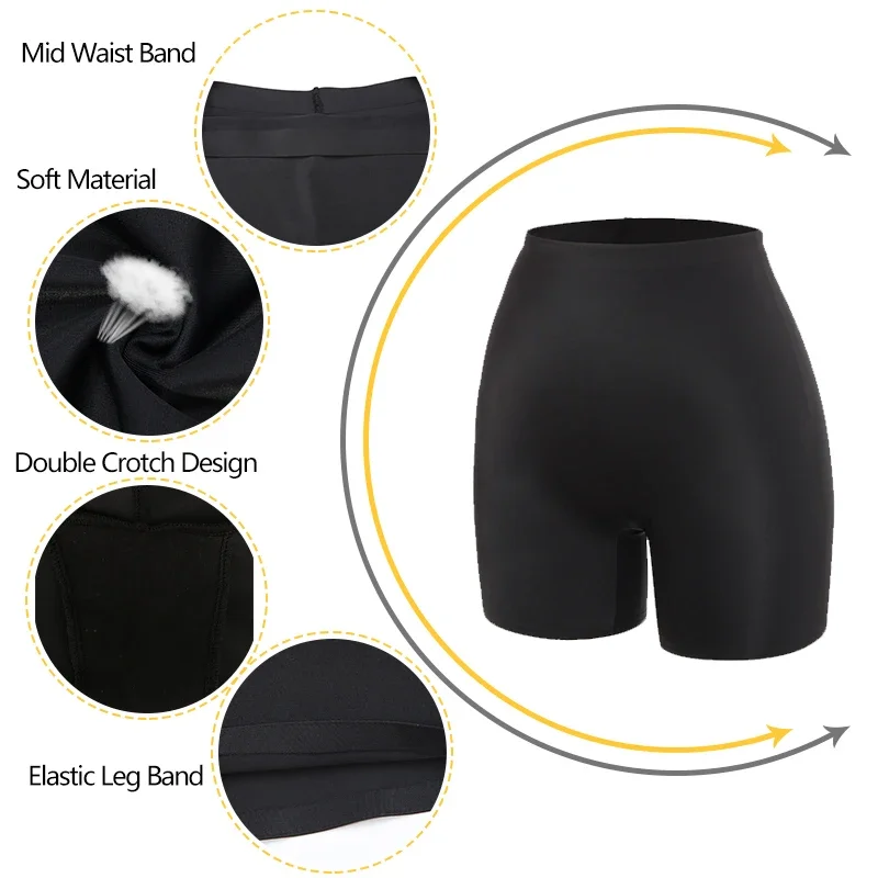 Safety Shorts Women Shorts Underwear Vaslanda Women Safety Slip Shorts Under Skirt Anti Chafing Boxer High Waist Boyshorts Anti-emptied Panties Yo Ga Short Pants