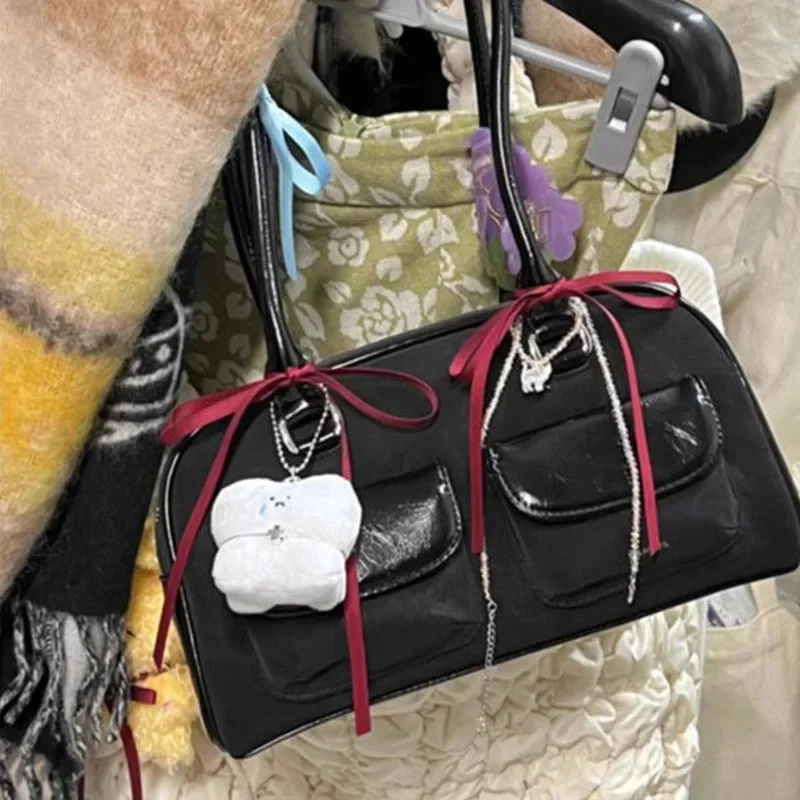 

Сумка через плечо LE SSERAFIM повседневная меховая однотонная на молнии с шарфом без подвески корейский популярный дизайн Сумка-тоут сумка-мессенджер