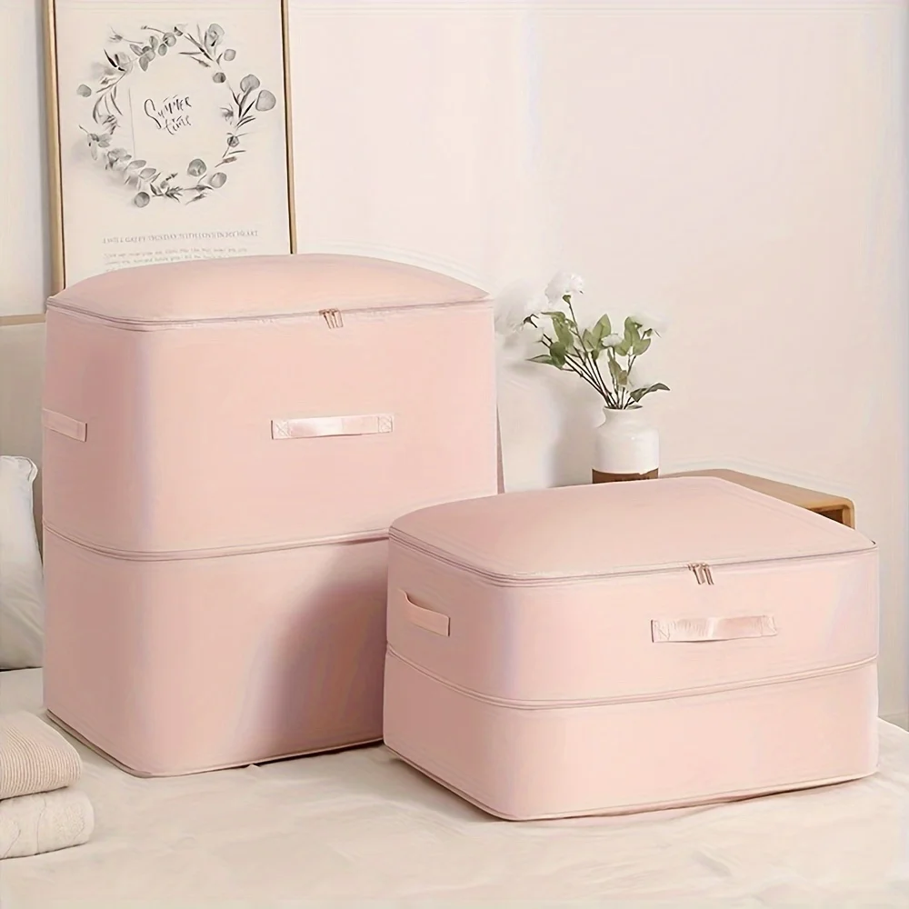 Heavy-Duty Self-Compressing Storage Bag - Portable Organizer for Clothes, Blankets & Quilts, Ideal for Closet Organization