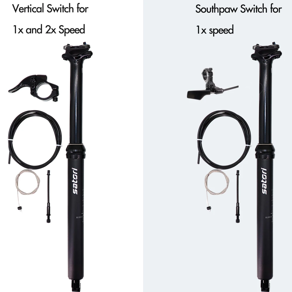 Description Picture 6 of itemSatori Height Adjustable Seatpost Dropper 150mm Seat Post Bike MTB Internal External Cable Routing 30.9mm 31.6mm Remote Control