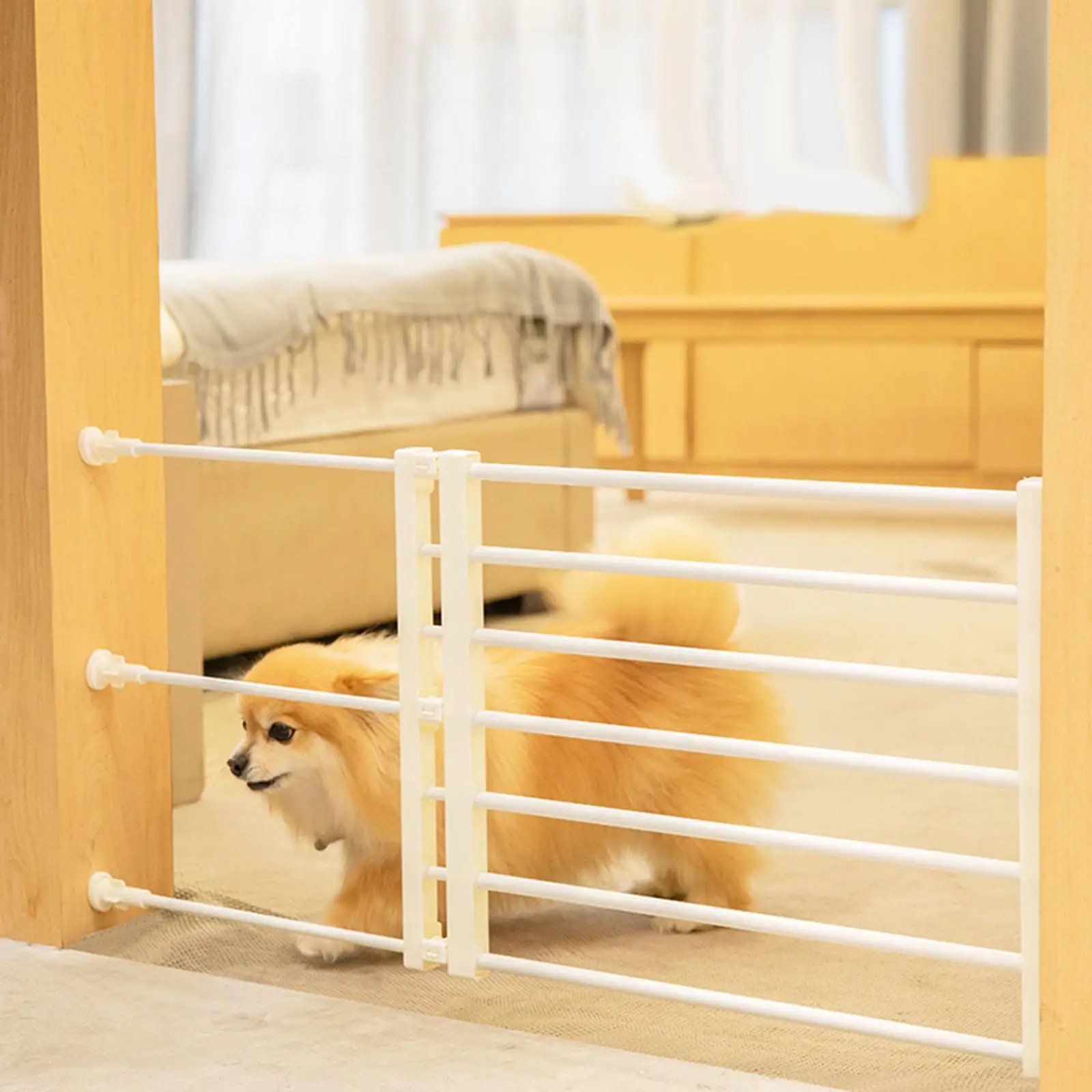 Portable Retractable Pet Dog Gate Protection Adjustable Fence Baby Barrier Stair Gate for Patio Lawn Garden Stairways Doorway