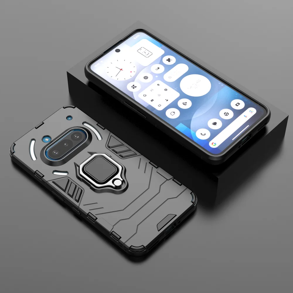 2-in-1 Ring Holder Heavy Duty Phone Case with Hard PC TPU Material