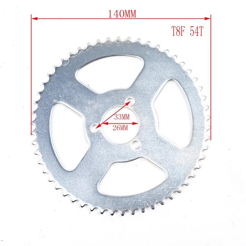 Engine Sprocket Chain 25H 47T 55T 65T 68T T8F 35T 44T 54T Rear Sprocket Tooth 29/34/54MM for 47CC 49CC Mini Moto ATV Quad Dirt Pit Pocket Bike
