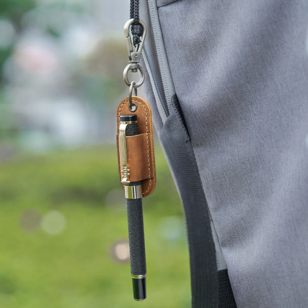 Compact Travel-Friendly Pen Holder with Keychain Attachment and Mini Pencil Case