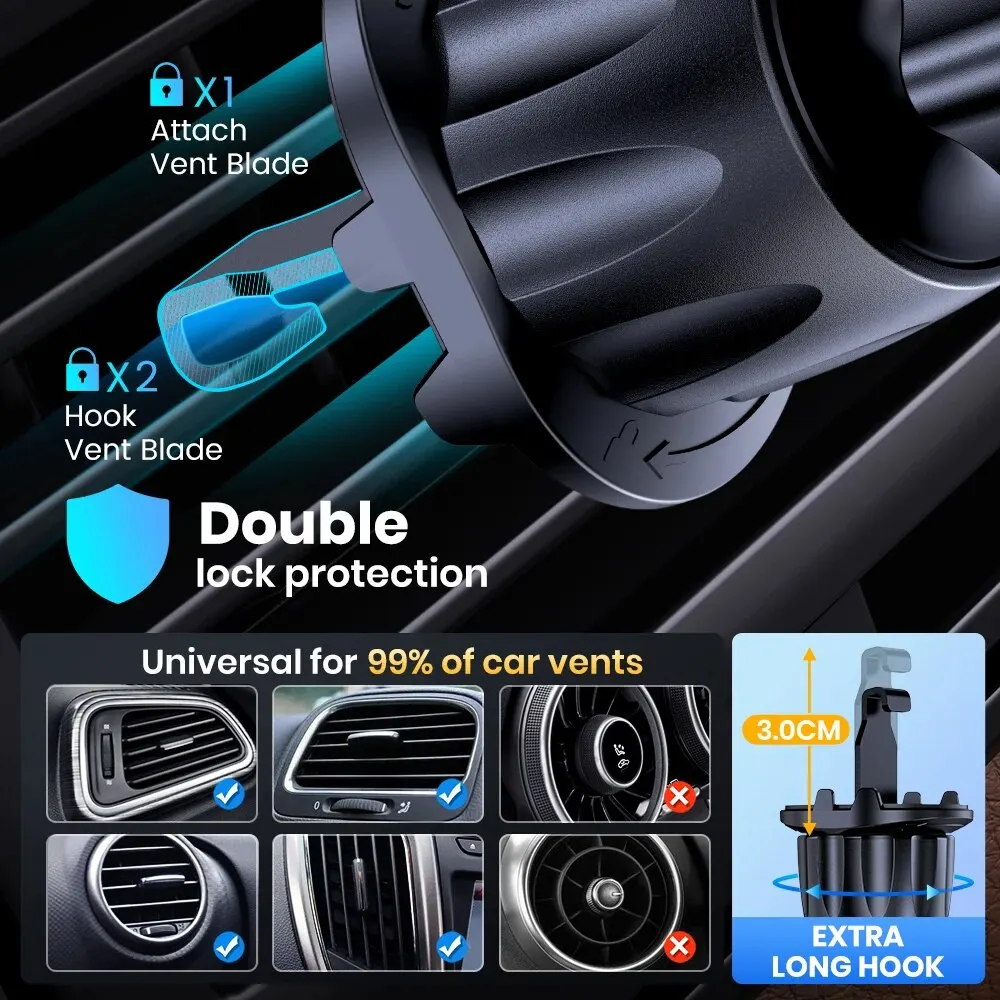 Phone Car Holder TOPK Magnetic Upgraded N52 Super Strong for Car Air Vent Compatible with All Phones