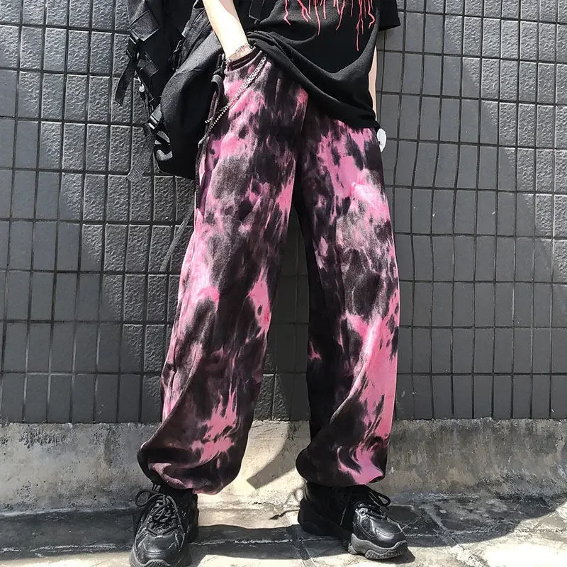 New Harajuku Tie-dye Harem Pants Women's Jogging Hip-hop Streetwear Korean Fashion Trousers Hippie Jogging Super Casual Pants