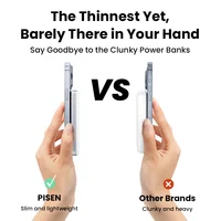 PISEN ATL Cell Qi2 15 Вт Беспроводной ультратонкий магнитный внешний аккумулятор 10000 мАч PD 20 Вт с быстрой зарядкой для Magsafe iPhone — изображение 3