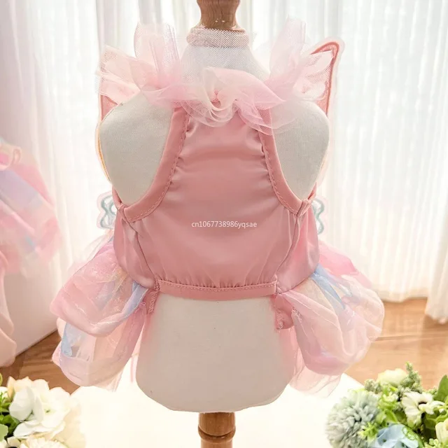 Cat Dog Princess Dress Clothes Rabbit Bunny Kitten Butterfly Costume Schnauzer Chihuahua Puppy Summer Sweet Mesh Dress 원피스 고양이 옷 5
