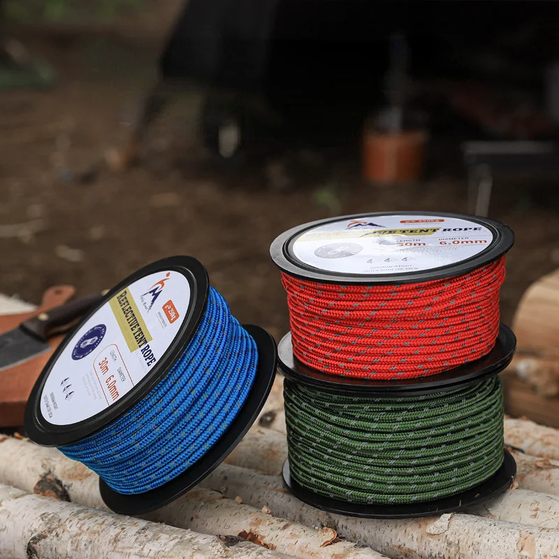 30m Paracord 6mm Tactical Parachute Cord Camping Accessories DIY Weaving  Rope Outdoor Survival Equipment