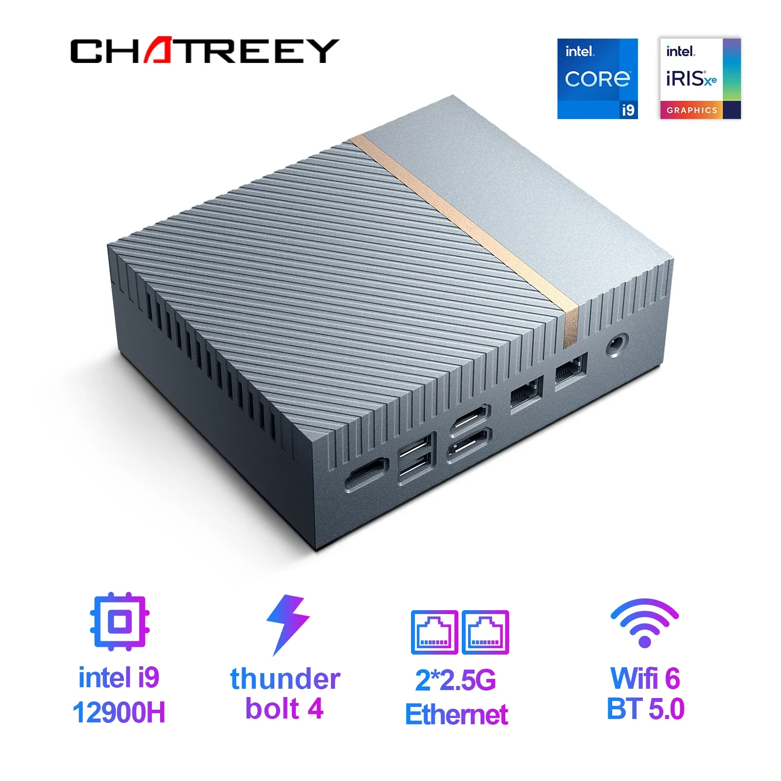 

Chatreey IT12 Mini PC Intel Core i7 1360P i9 12900H Gaming Desktop Computer 2x2.5G Ethernet PCIe 4.0 Wifi 6 Thunderbolt 4