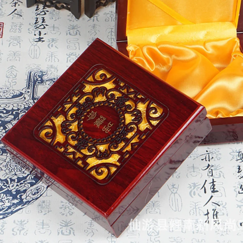 

Высококачественная подарочная коробка из искусственного красного дерева с бусинами Будды