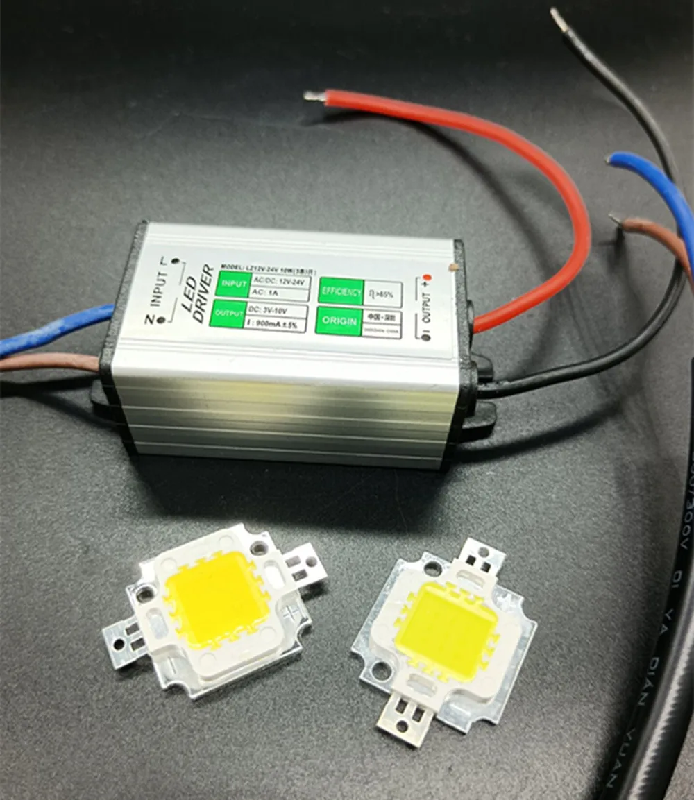 Dc 12-24V 10W Impermeabile Bianco/Bianco Caldo Led + Driver Impermeabile 900 Ma Alimentatore A Luce Led