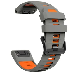 Premium Silicone Sports Watch Band | Universal Fit | QuickFit 22mm/26mm Strap - QuickFit 26mm (Dark Gray Orange)