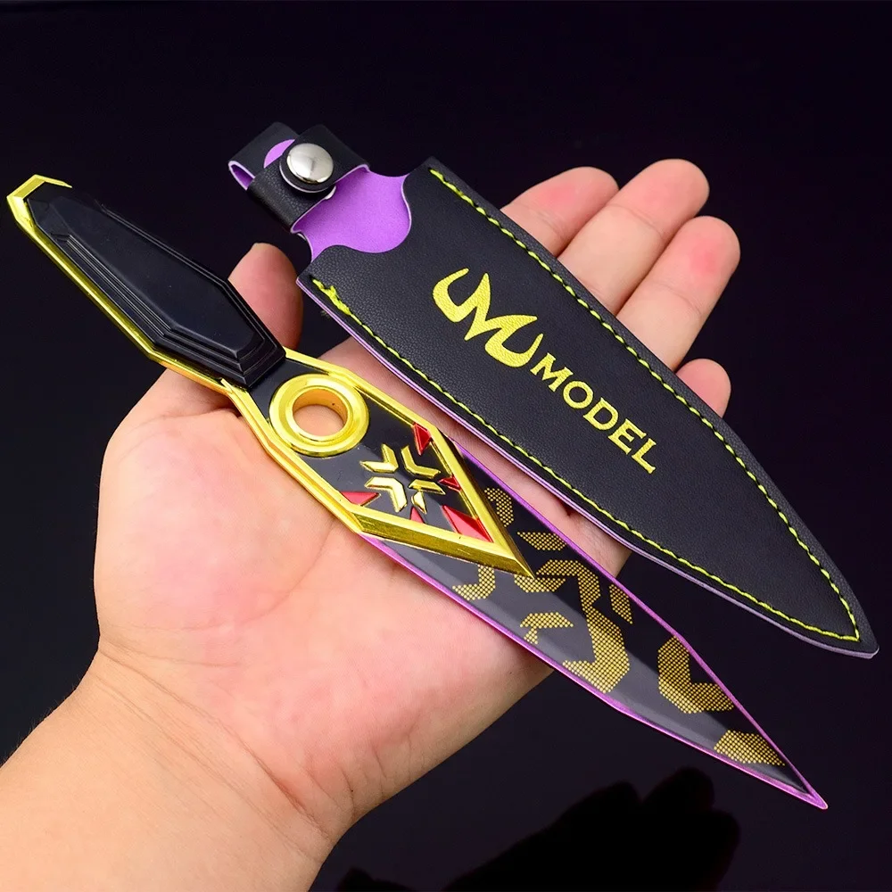 Valorant Weapon 22cm Champions 2023 Kunai Purple Edge Game Peripheral Metal Ninja Agents Samurai Sword Weapon Model Toys Boys 4