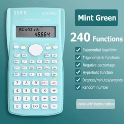Multifunctional Portable Scientific Calculator with Large Display for Students and Professionals (Green)