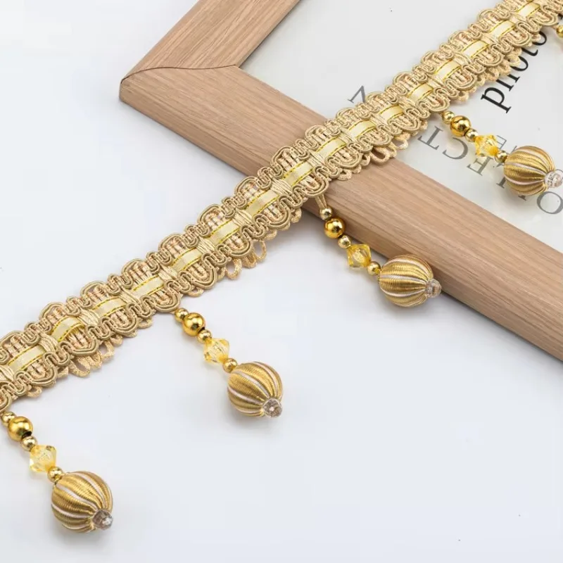 Fringe Lace Trim Edge 9cm Crystal Bead Pendant Tassel Diy Upholstery Chandelier Tablecloth Lace Ribbon Curtain Sewing Accessory
