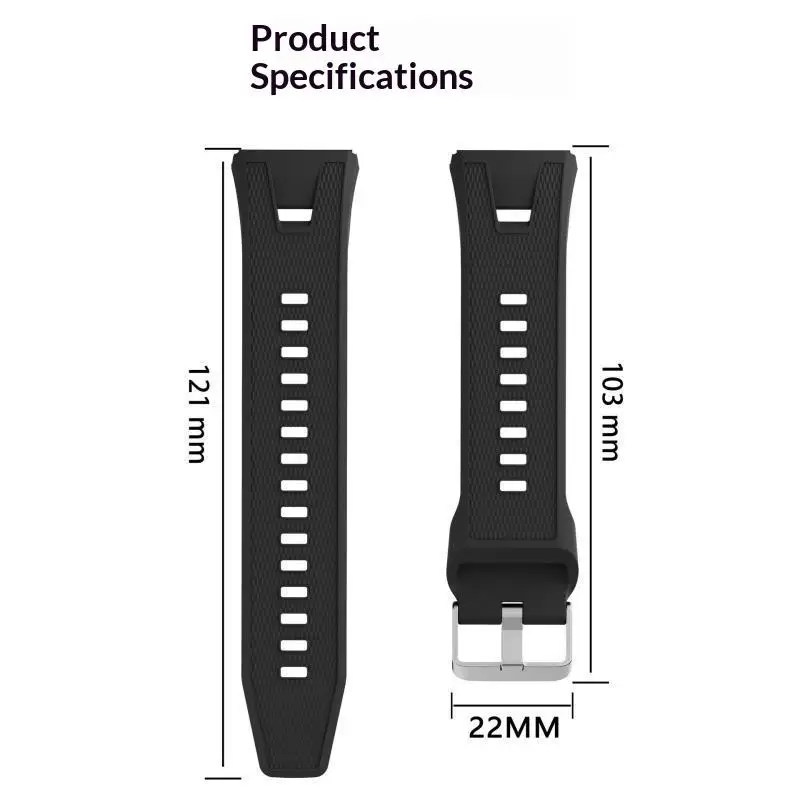 Premium Silicone Sports Band - 22mm Watch Strap Bracelet Accessory