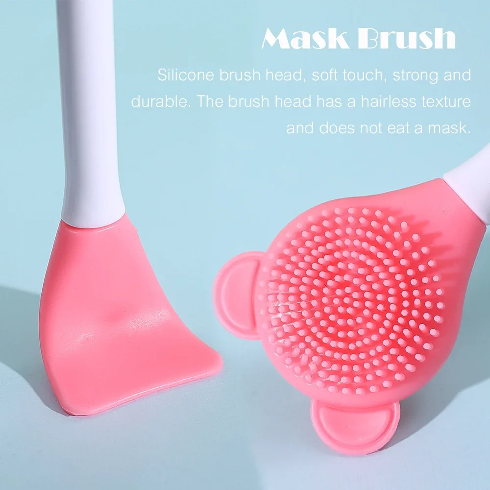 Spoon Spatula Double Head Facial Mask Brush Silicone Applicator Stirring Stick Women Skin Face Cleansing Care Home Makeup Tools