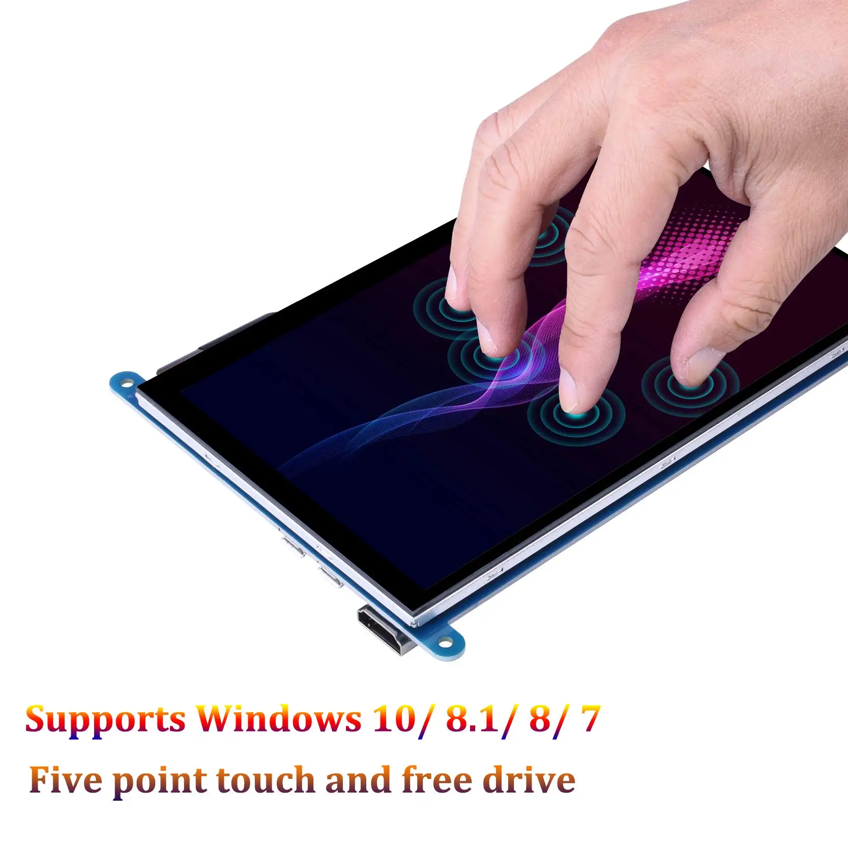 Portátil Ultra hd Touch Screen Painel Mini pc Monitor Hdmi Usb 1024x600 Tft Lcd Nenhum Motorista Suporte Raspberry pi - Imagem 6